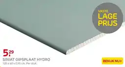 Praxis Siniat Gipsplaat Hydro H2 - RK - 9,5mm - aanbieding