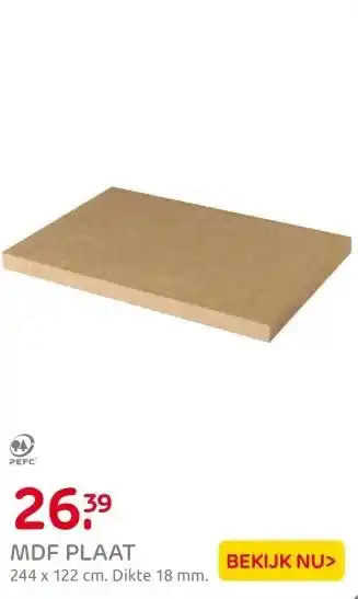 Praxis MDF plaat - Fibrofit - 122x244cm - 18mm aanbieding