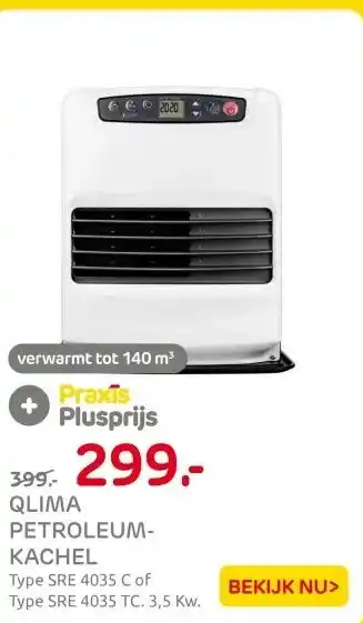 Praxis Qlima petroleumkachel SRE 4035 TC aanbieding