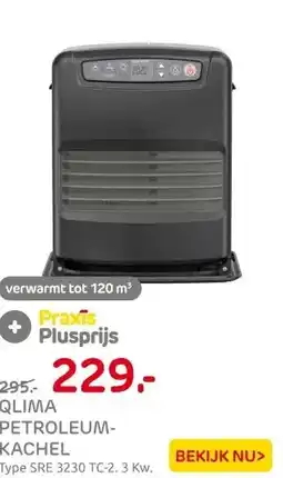 Praxis Qlima petroleumkachel SRE3230 TC-2 3kW aanbieding