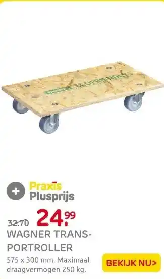 Praxis Wagner transportroller 575x300mm – aanbieding