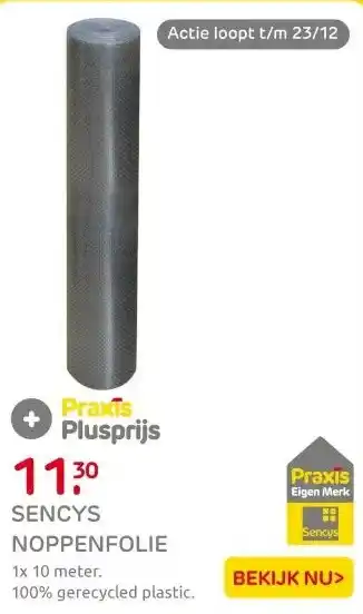 Praxis Sencys noppenfolie 1x10m 100% gerecycled aanbieding