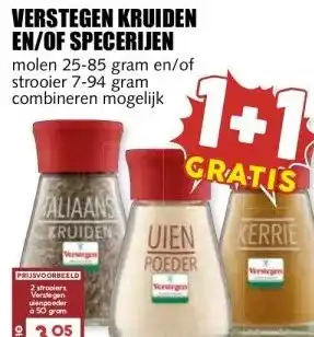 MCD Supermarkt VERSTEGEN KRUIDEN EN/OF SPECERIJEN aanbieding