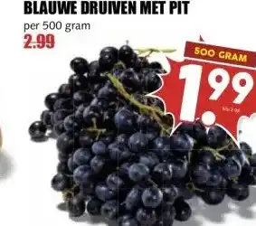 MCD Supermarkt BLAUWE DRUIVEN MET PIT aanbieding