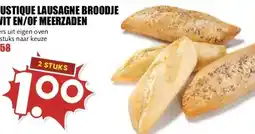 MCD Supermarkt RUSTIQUE LAUSAGNE BROODJE WIT EN/OF MEERZADEN aanbieding