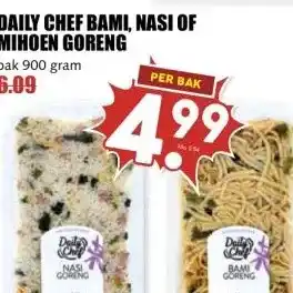 MCD Supermarkt DAILY CHEF BAMI, NASI OF MIHOEN GORENG aanbieding