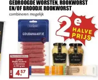 MCD Supermarkt ALLE MAILLE MOSTERD EN/OF COMPAXO GEDROOGDE WORSTEN, ROOKWORST EN/OF BROODJE ROOKWORST aanbieding
