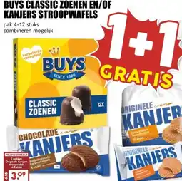 MCD Supermarkt BUYS CLASSIC ZOENEN EN/OF KANJERS STROOPWAFELS aanbieding