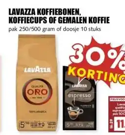 MCD Supermarkt LAVAZZA KOFFIEBONEN, KOFFIECUPS OF GEMALEN KOFFIE aanbieding
