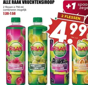 MCD Supermarkt ALLE RAAK VRUCHTENSIROOP aanbieding