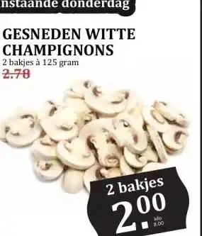 MCD Supermarkt GESNEDEN WITTE CHAMPIGNONS aanbieding