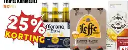 MCD Supermarkt ALLE CORONA, LEFFE OF TRIPEL KARMELIET aanbieding