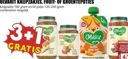 MCD Supermarkt OLVARIT KNIJPZAKJES, FRUIT-OF GROENTEPOTJES aanbieding