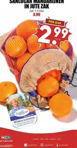 MCD Supermarkt SANLUCAR MANDARIJNEN IN JUTE ZAK aanbieding