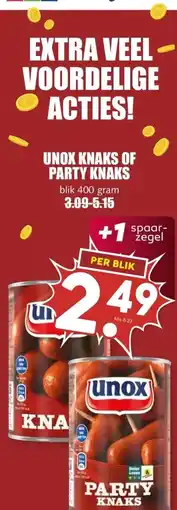 MCD Supermarkt UNOX KNAKS OF PARTY KNAKS aanbieding