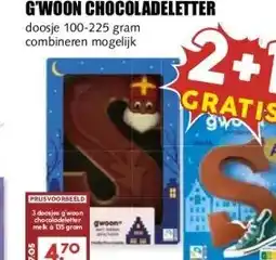 MCD Supermarkt G'WOON CHOCOLADELETTER aanbieding