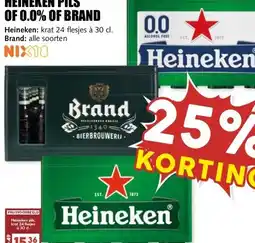 MCD Supermarkt HEINEKEN PILS OF 0.0% OF BRAND aanbieding