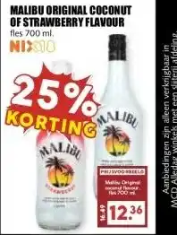 MCD Supermarkt MALIBU ORIGINAL COCONUT OF STRAWBERRY FLAVOUR aanbieding