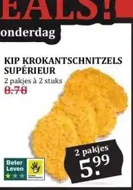 MCD Supermarkt KIP KROKANTSCHNITZELS SUPÉRIEUR aanbieding