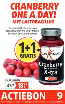 Lucovitaal CRANBERRY ONE A DAY! MET LACTOBACILLUS aanbieding