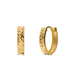 Lucardi 14Karaat geelgouden oorbellen ovaal bewerkt aanbieding