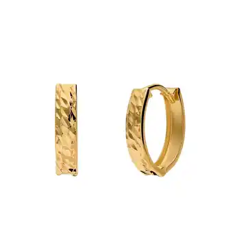 Lucardi 14Karaat geelgouden oorbellen ovaal bewerkt aanbieding