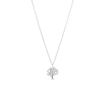 Lucardi Zilveren ketting & hanger levensboom zirkonia aanbieding