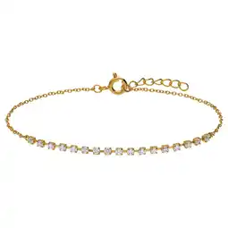 Lucardi Zilveren goldplated tennisarmband met zirkonia voor dames aanbieding