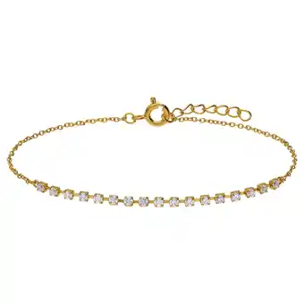 Lucardi Zilveren goldplated tennisarmband met zirkonia voor dames aanbieding