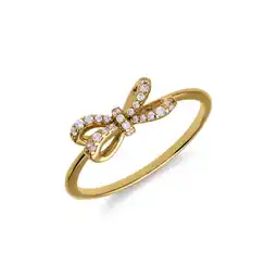 Lucardi Zilveren goldplated ring strik met zirkonia voor dames aanbieding