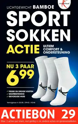 Lucovitaal LICHTGEWICHT BAMBOE SPORT SOKKEN aanbieding