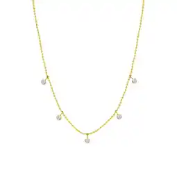 Lucardi Stalen goldplated ketting met hanger met zirkonia voor dames aanbieding