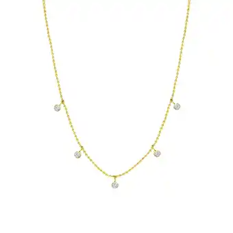 Lucardi Stalen goldplated ketting met hanger met zirkonia voor dames aanbieding