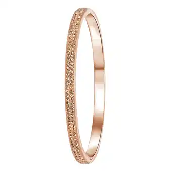 Lucardi Stalen roséplated bangle met kristal voor dames aanbieding