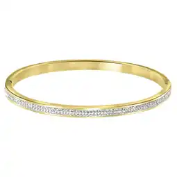 Lucardi Guess stalen goldplated bangle met kristal voor dames aanbieding