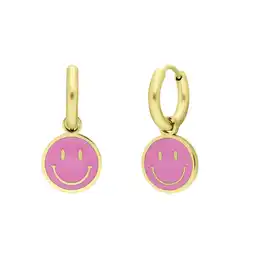 Lucardi Stalen goldplated kinderoorringen met hanger aanbieding