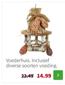 Intratuin Voederhuis. Inclusief diverse soorten voeding. aanbieding