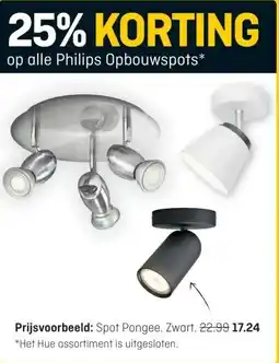 Hubo op alle Philips Opbouwspots* aanbieding