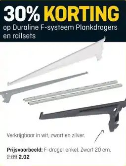 Hubo op Duraline F-systeem Plankdragers en railsets aanbieding