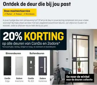 Hubo op alle deuren van CanDo en 2adore* aanbieding