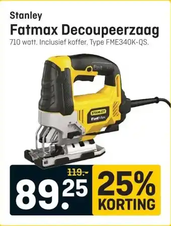 Hubo Stanley Fatmax Decoupeerzaag aanbieding