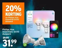 GAMMA Philips Hue essentials GU10 duopack aanbieding