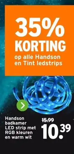 GAMMA Handson badkamer LED strip met RGB kleuren en warm wit aanbieding