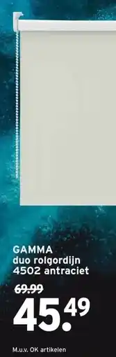 GAMMA GAMMA duo rolgordijn 4502 antraciet aanbieding