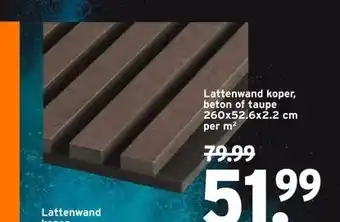 GAMMA Lattenwand koper, beton of taupe aanbieding