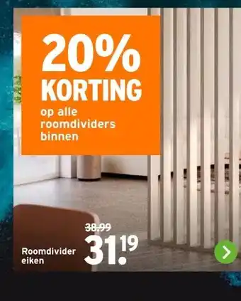 GAMMA Roomdivider eiken aanbieding