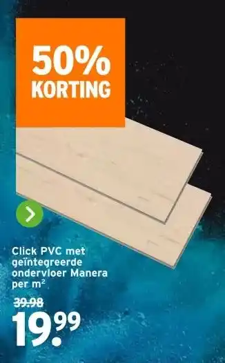 GAMMA Click PVC met geïntegreerde ondervloer Manera aanbieding