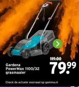 GAMMA Gardena PowerMax 1100/32 grasmaaier aanbieding
