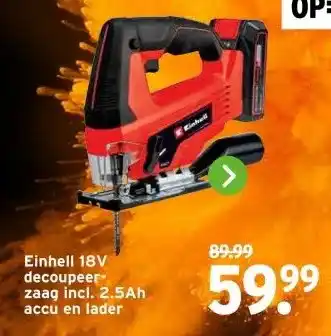 GAMMA Einhell 18V decoupeer- zaag aanbieding