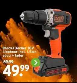 GAMMA Black+Decker 18V klopboor aanbieding